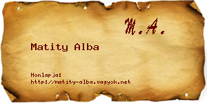 Matity Alba névjegykártya